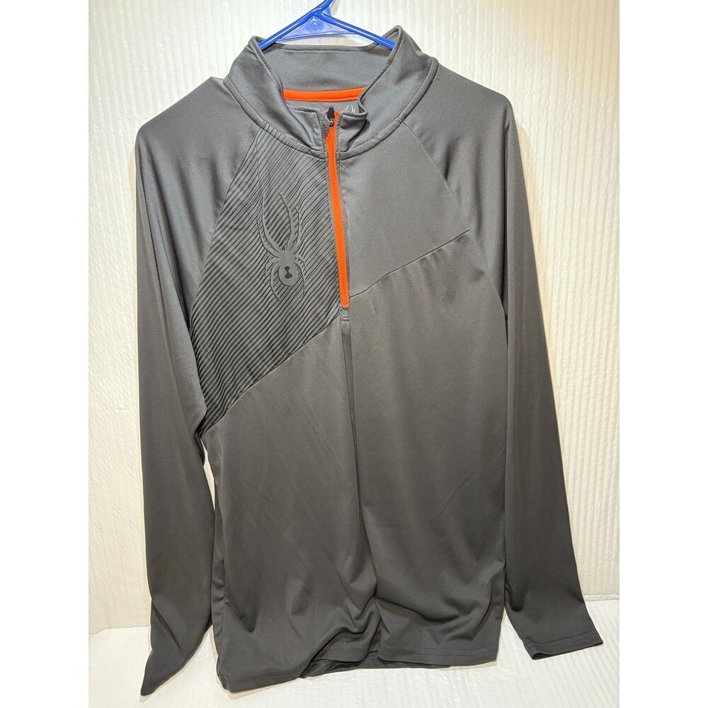 Spyder Dryweb 1/4 Zip Pullover Athletic gray/orange XL